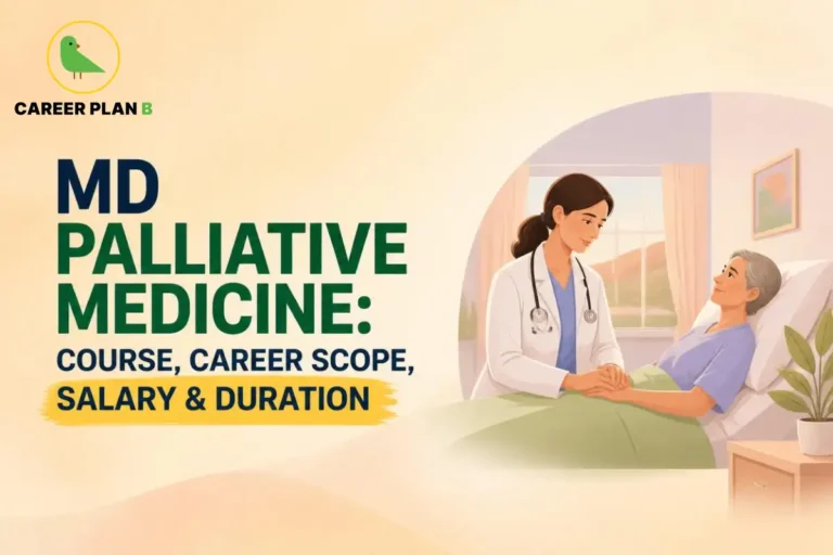 MD Palliative Medicine course, career scope, salary, and duration with a doctor caring for a patient.