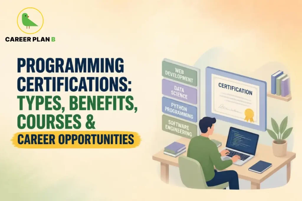 Programming certifications, including types, benefits, courses, and career opportunities.