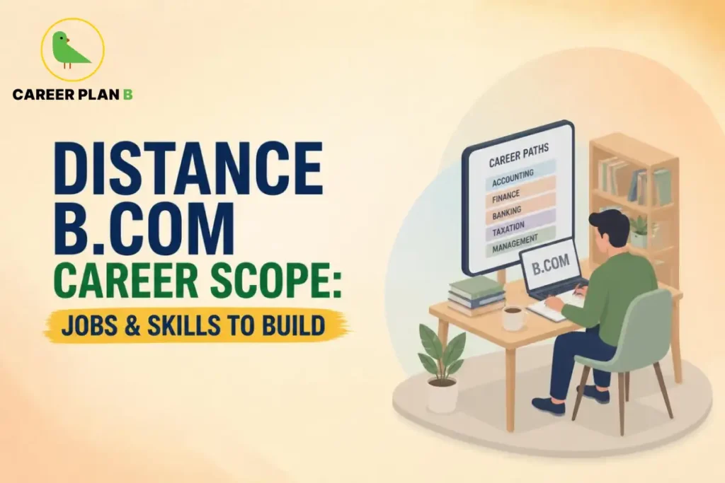 Distance B.Com career scope, including jobs and skills to build.