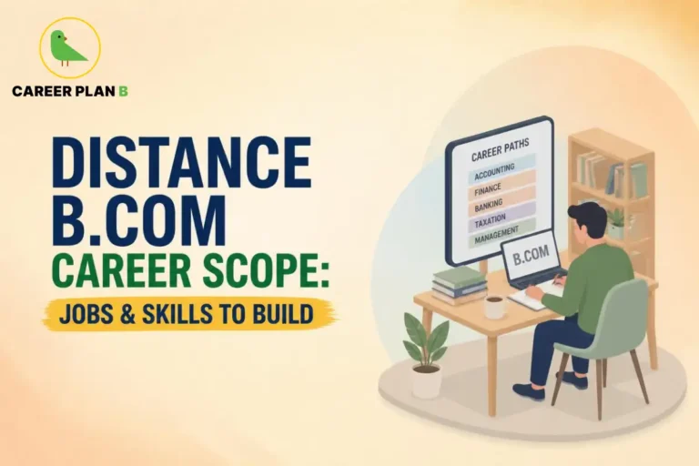 Distance B.Com career scope, including jobs and skills to build.
