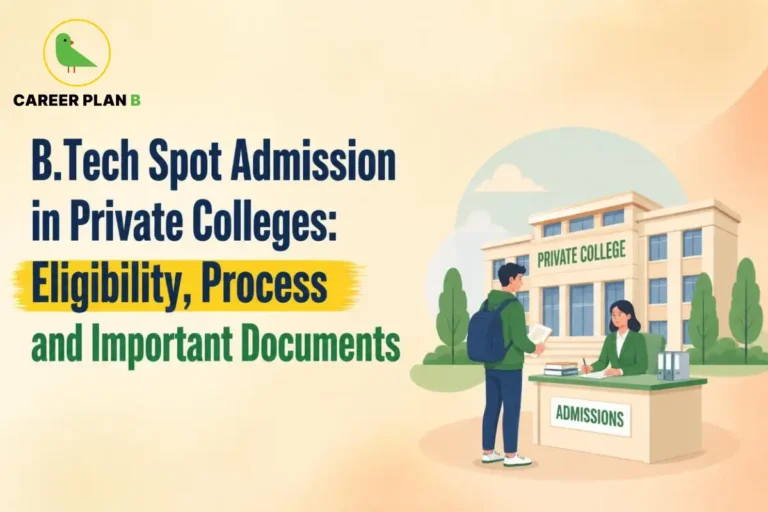 B.Tech spot admission in private colleges, covering eligibility, admission process, and important documents required for students.