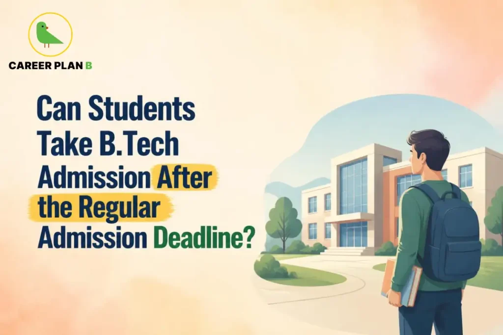 Can students take B.Tech admission after the regular admission deadline, explaining late admission options and available private college opportunities.