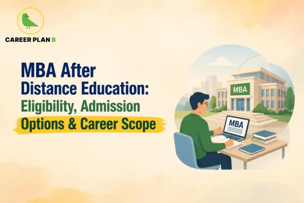 MBA after distance education showing eligibility, admission options, and career scope.