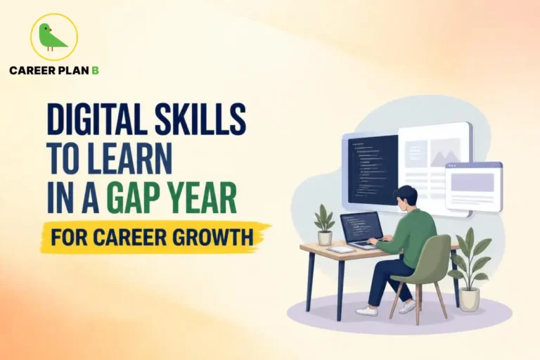 Digital skills to learn during a gap year for career growth and skill development.