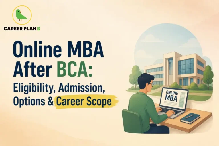 Online MBA after BCA showing eligibility, admission options, and career scope.