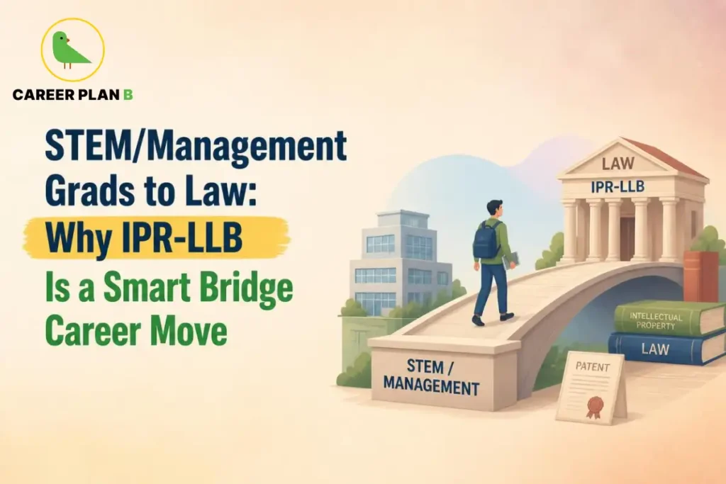 Graduate crossing a bridge from STEM and management studies toward an IPR law career