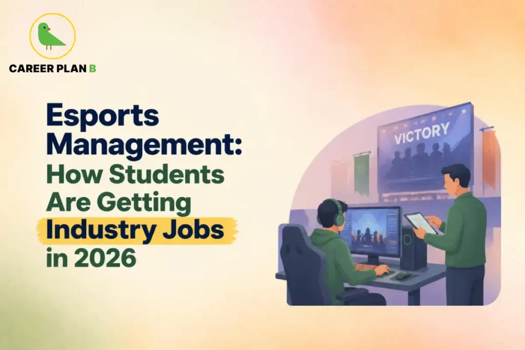 Esports management programs showing students working in a gaming setup and exploring industry career opportunities in 2026
