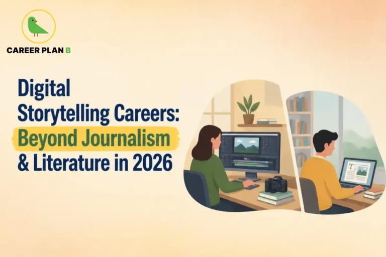 Digital storytelling careers beyond journalism and literature, including content creation, video production, digital media, and creative communication roles in 2026