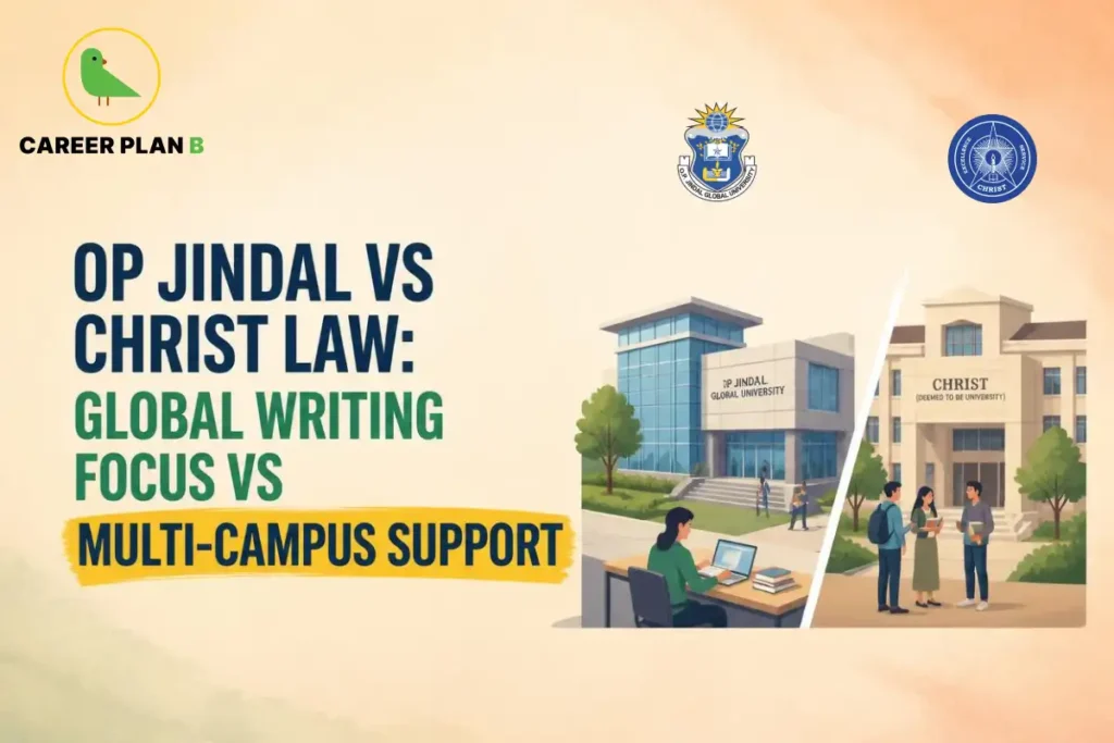 OP Jindal vs Christ Law comparison of global writing focus and multi-campus support