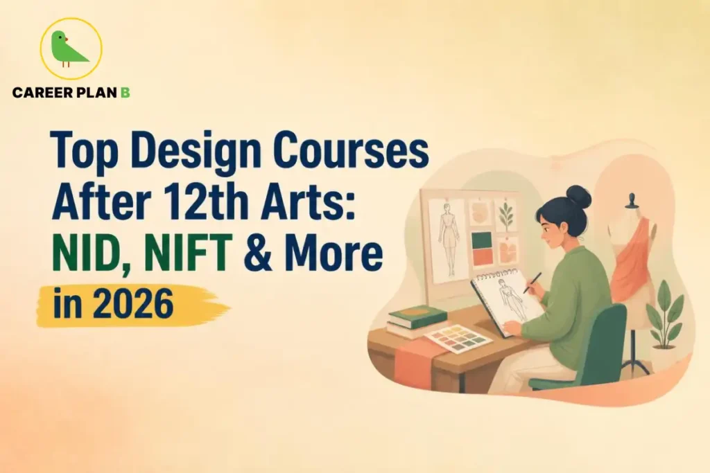 Design student sketching fashion illustrations at a desk Top Design Courses After 12th Art