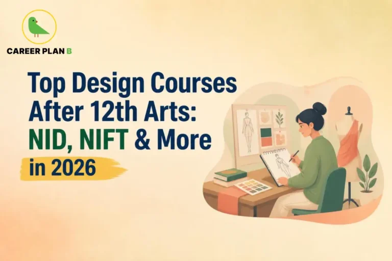 Design student sketching fashion illustrations at a desk Top Design Courses After 12th Art