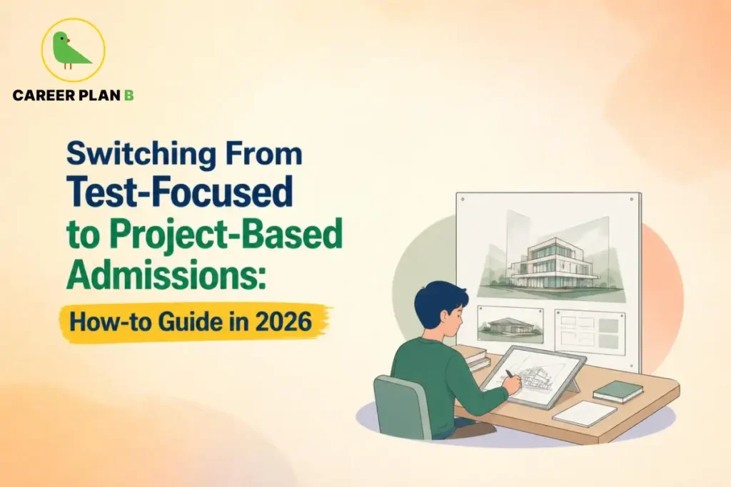Project-based admissions with a student working on an architectural design project