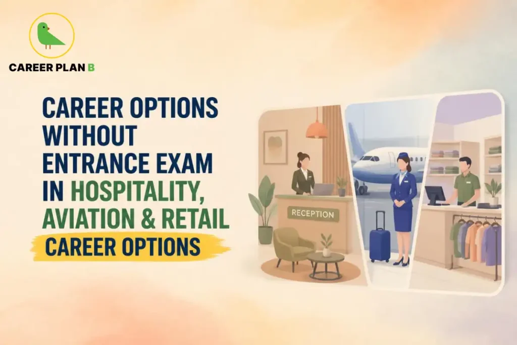 Career options without entrance exam in hospitality, aviation and retail settings