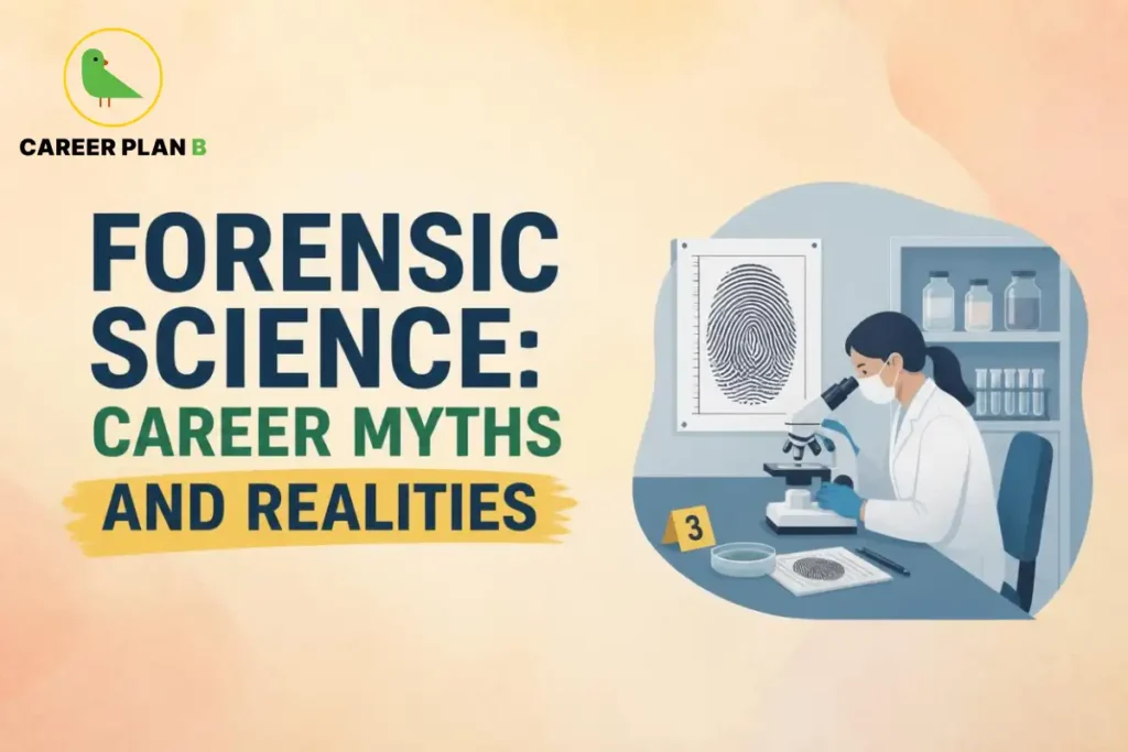 Forensic science professional examining fingerprint evidence under a microscope in a laboratory.