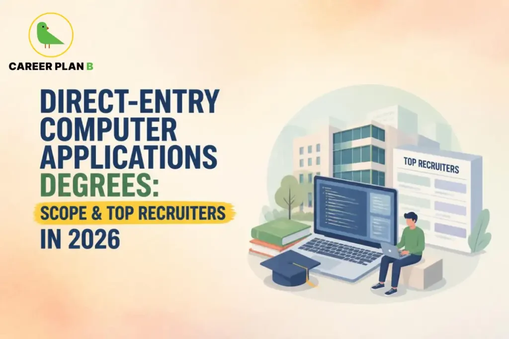 Direct-entry Computer Applications degrees offering accessible admission pathways, career scope, technology job opportunities, and top recruiters in 2026