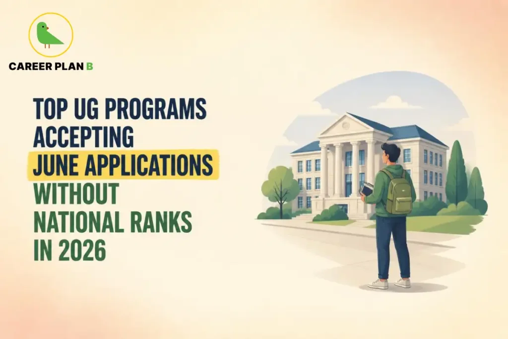 Top UG programs accepting June applications without national entrance ranks, offering alternative admission pathways for students in 2026