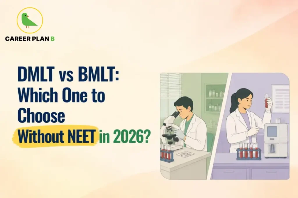 DMLT vs BMLT comparison covering course choice, career scope, and admission without NEET in 2026