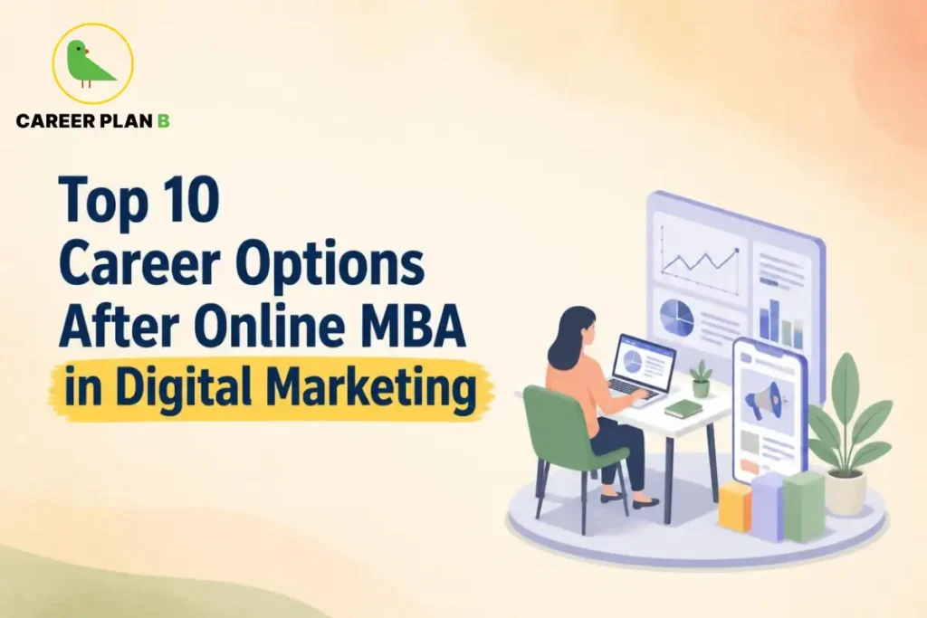 Top 10 career options after an online MBA in digital marketing, including diverse job roles and opportunities
