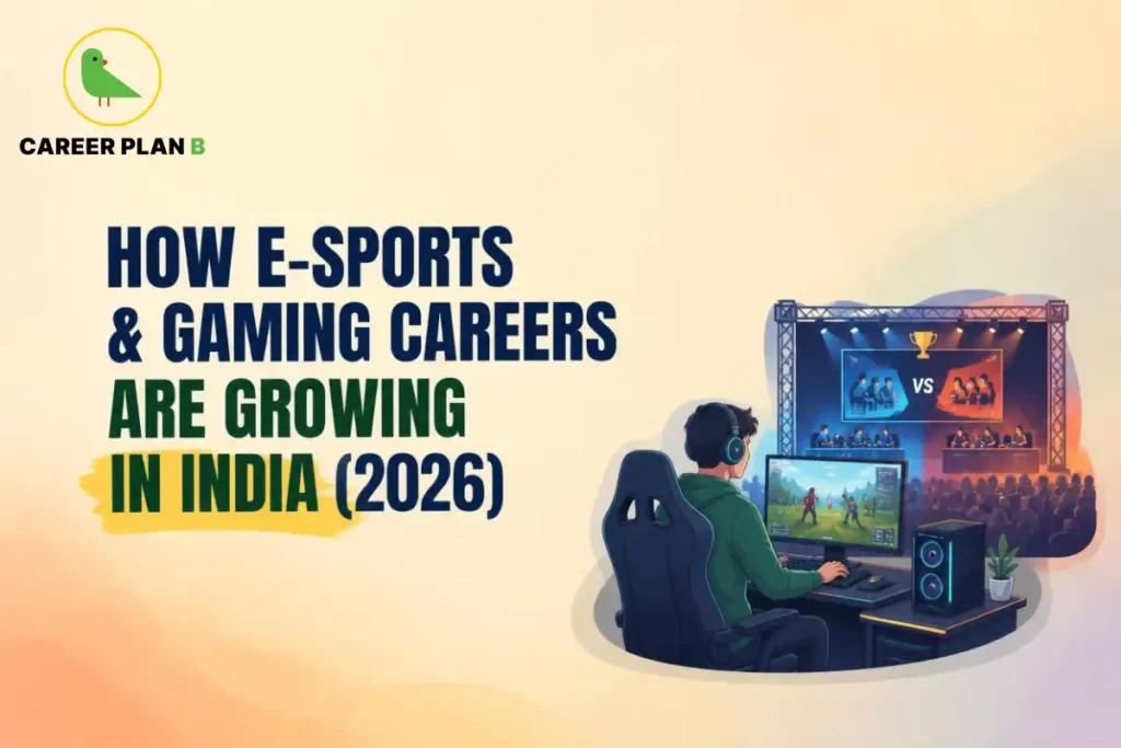 E-sports and gaming career opportunities growing in India, with competitive gaming, tournaments, and professional gaming careers in 2026