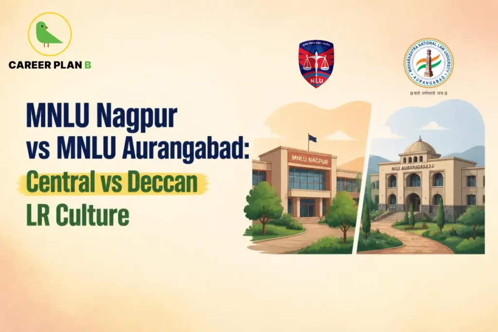 MNLU Nagpur and MNLU Aurangabad comparison graphic showing Central and Deccan LR culture