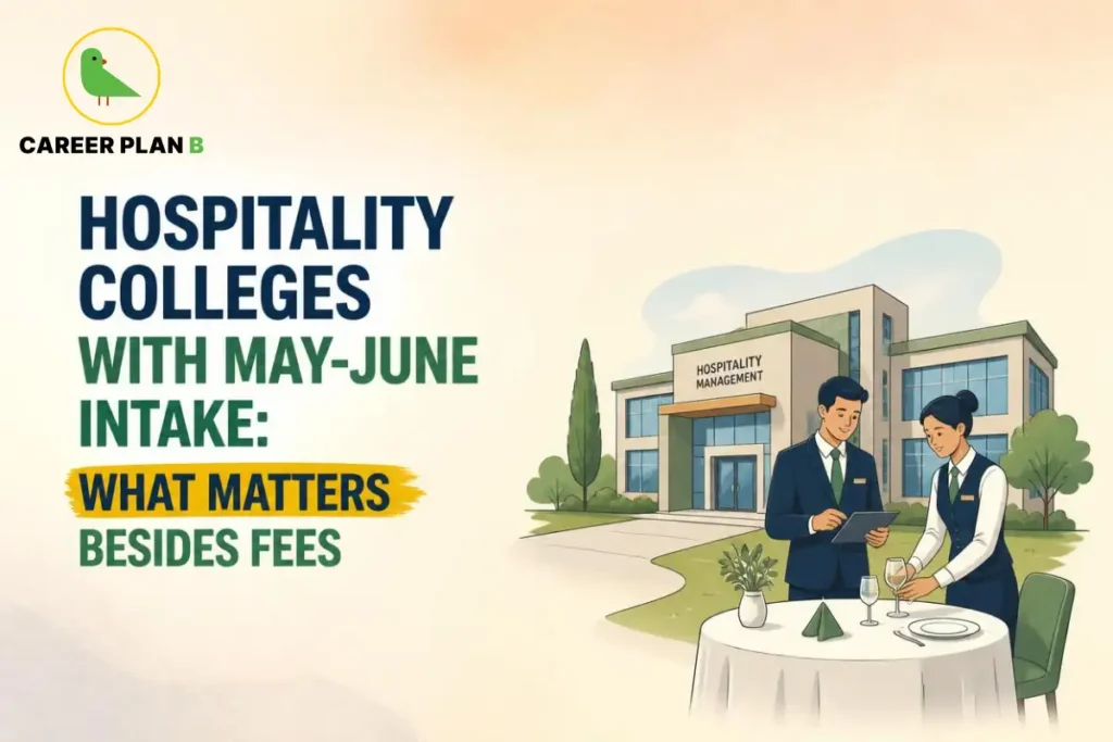 Hospitality colleges with May-June intake offering hotel management education and practical training opportunities