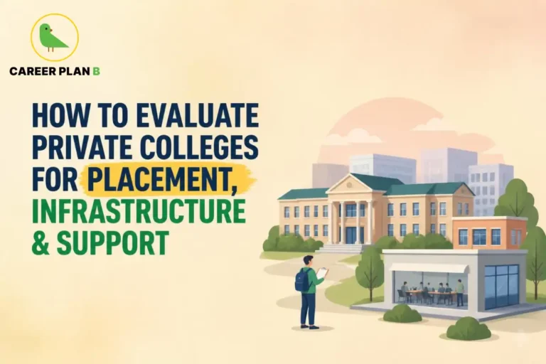 How to evaluate private colleges for placement opportunities, infrastructure, student support, and career outcomes