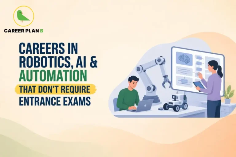 Careers in robotics, AI, and automation offering technology-focused opportunities without traditional entrance exams