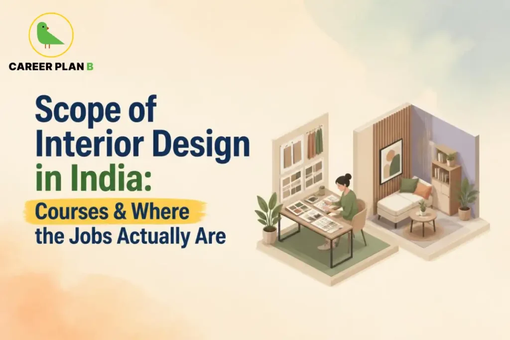 Scope of interior design in India, including courses, career opportunities, and job prospects for students