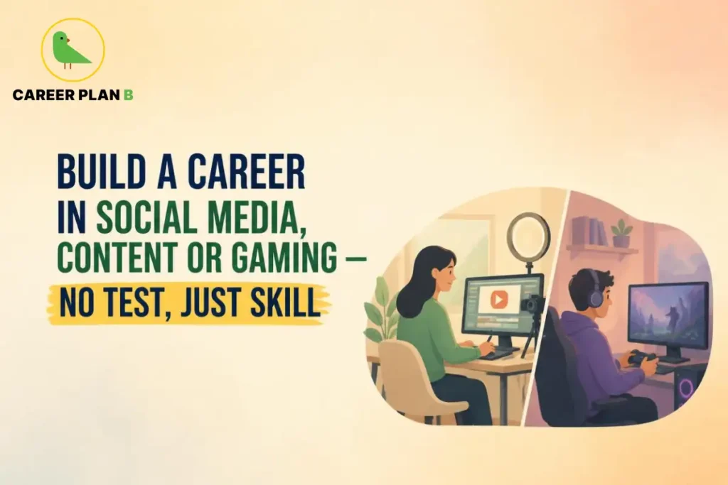 Content creator editing video beside a gamer, showing careers in social media and gaming.