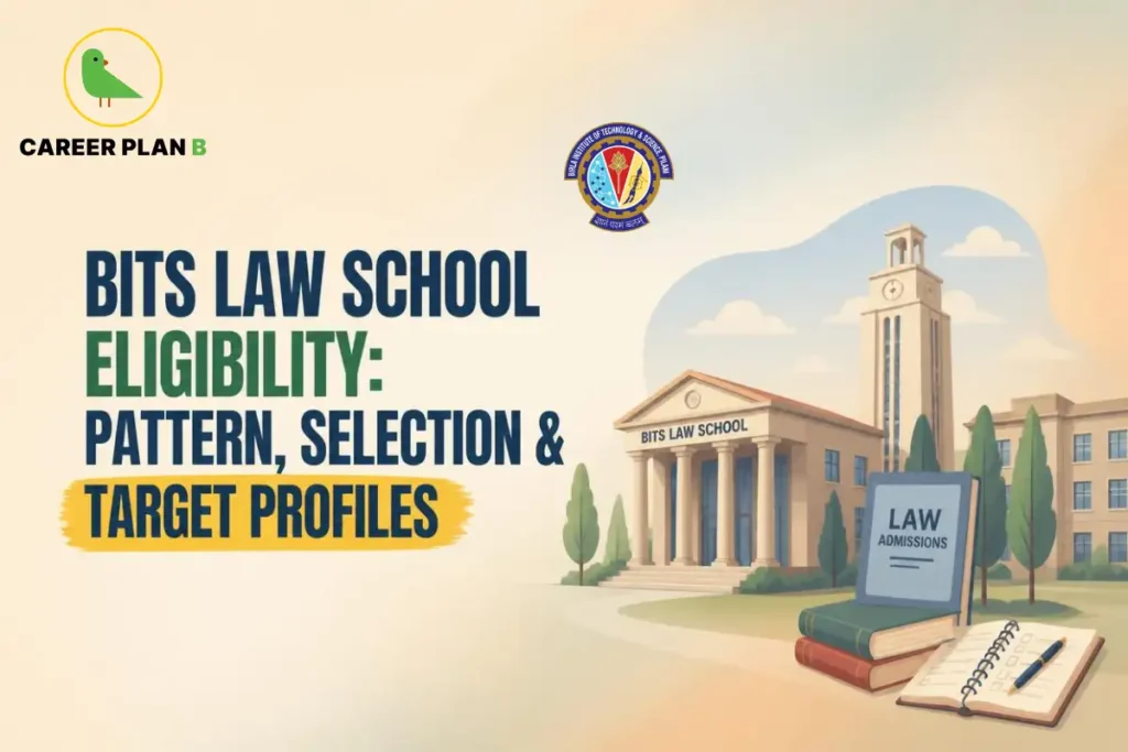 BITS Law School campus illustration with a law admissions sign.